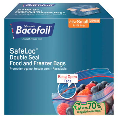 Bacofoil ® SafeLoc® Double Seal Food and Freezer Bags Small x 216