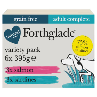 Forthglade Salmon & Sardines Variety Pack Complete Wet Dog Food Adult 1yr+ 6x395g