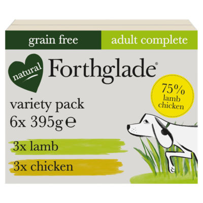 Forthglade Grain Free Lamb & Chicken Dog Food Variety Pack 6x395g