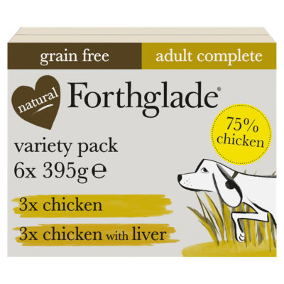 Forthglade Grain Free Chicken & Chicken with Liver Variety 6 Pack 6x395g