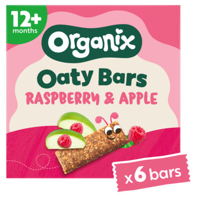 Organix Raspberry & Apple Soft Oaty Bars Toddler Snacks Multipack 138G (6X23g) 12 Months+