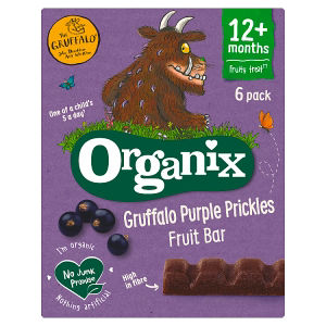 Organix Gruffalo Purple Prickles Blackcurrant & Date Organic Fruit Bars Toddler Snack Multipack 6 x 17g