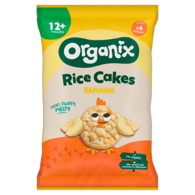 Organix Banana Rice Cake Organic Toddler Snacks 40G 12 Months+