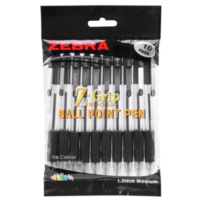 Zebra Z-Grip Black Ball Pen 10 Pack