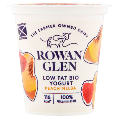 Rowan Glen Low Fat Bio Yogurt Peach Melba 125g