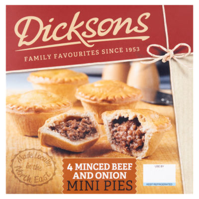 Dicksons 4 Minced Beef & Onion Mini Pies 376g