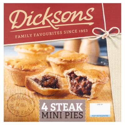 Dicksons 4 Steak Mini Pies 376g