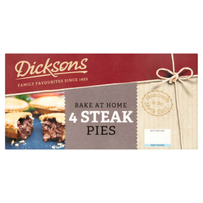 Dicksons Bake at Home Steak Pies 4 x 169g