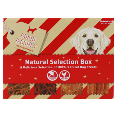 Rosewood Cupid and Comet Festive Treats for Dogs Meaty Selection Box 120g