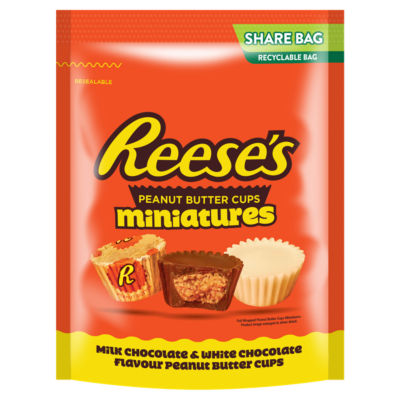 Reeses Milk And White Chocolate Peanut Butter Miniatures 300G