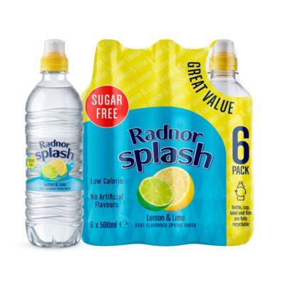 Radnor Splash 6x500ml Lemon & Lime Flavoured Water