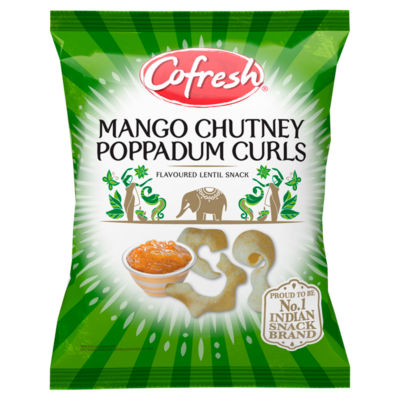 Cofresh Mango Chutney Poppadum Curls Flavoured Lentil Snack 80g