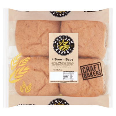 Henllan Bakery Brown Baps 4 Pack