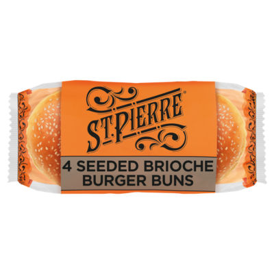 St Pierre Sesame Seeds Brioche Burger Buns 4 Pack