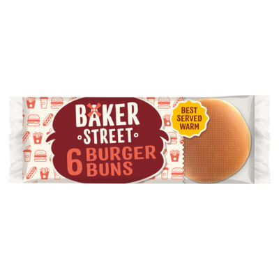 Baker Street 6 Pre-Sliced Burger Buns