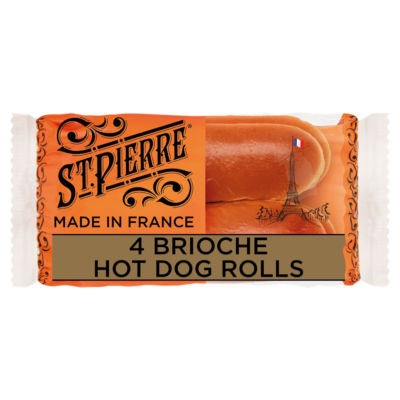 St Pierre Brioche Hot Dog Rolls 4 pack