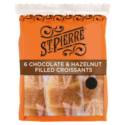 St Pierre 6 Chocolate & Hazelnut Filled Croissants