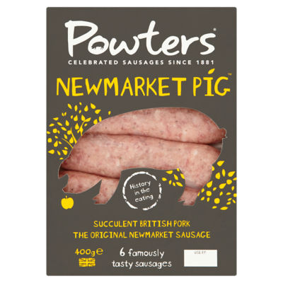 6 Newmarket Pig Premium British Sausages 400g