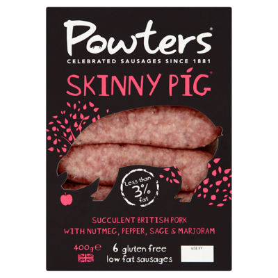 6 Skinny Pig Gluten Free Low Fat Sausages 400g