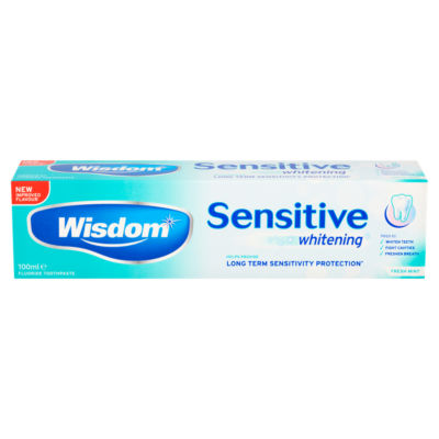 Wisdom Sensitive Whitening Fresh Mint Fluoride Toothpaste 100Ml