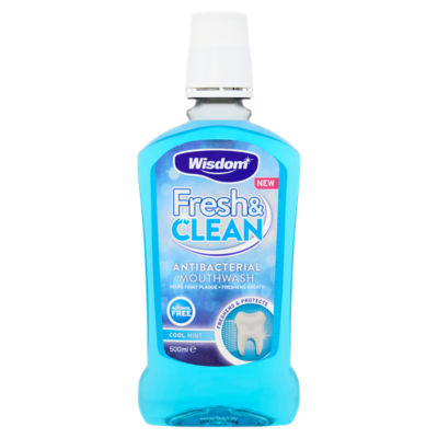 Wisdom Fresh & Clean Antibacterial Mouthwash Cool Mint 500ml