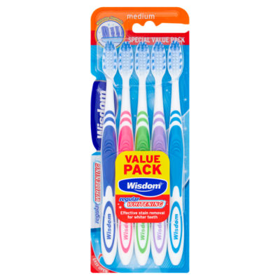 Wisdom 5 Medium Regular Whitening Filaments Toothbrush