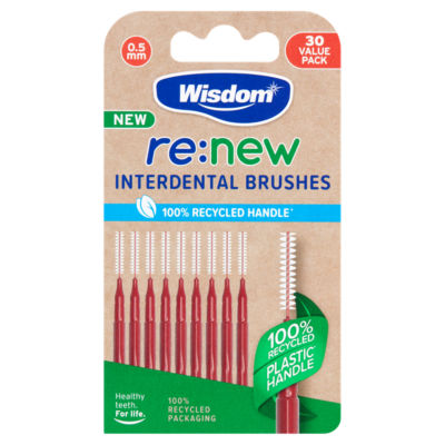 Wisdom re:new Interdental Brushes 0.5mm 30pk