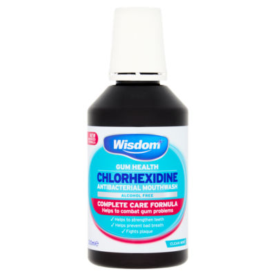 Wisdom Chlorhexidine Antibacterial Mouthwash Clean Mint 300ml