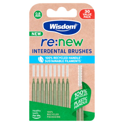 Wisdom re:new Interdental Brushes 0.8mm 30 pack