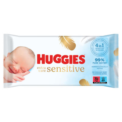 Huggies Pure Extra Care Sensitive Plastic Free Baby wipes- 1 pack of 48 wipes