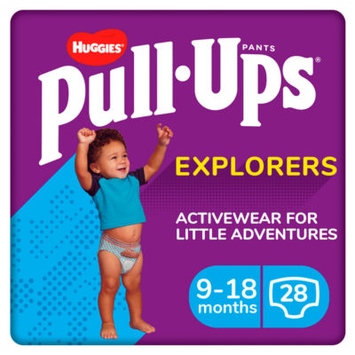 Huggies Pull-Ups Explorers, Boy, Size 9-18 Months, Nappy Size 3-4