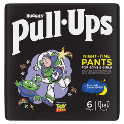 Huggies Pull Ups Training Nappy Pants Unisex Night 2-4Yr Size6 x18