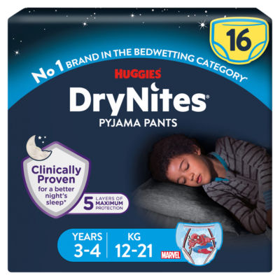 Huggies Drynites 3-4 Yrs Boy Jumbo Pack - 16 Pants - Image 3