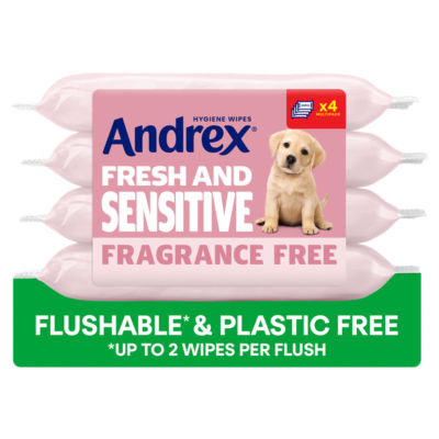 Andrex Fresh & Sensitive Moist Toilet Tissue Flushable Hygiene Wipes 4x30 wipes