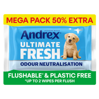 Andrex ® ULTIMATE FRESH Hygiene Wipes Odour Control Moist Toilet Tissue MEGA PACK Single (56 sheets)