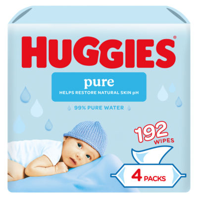 Huggies Huggies Pure Plastic Free Baby wipes - 4 packs of 48 wipes