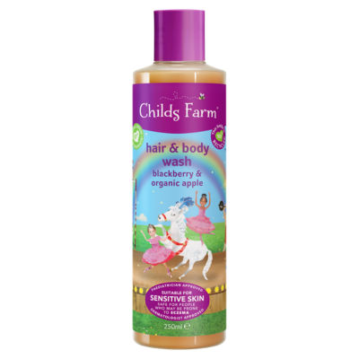Childs Farm Blackberry & Apple Hair & Body Wash 250ml Gentle Tear-free Formula for Kids, Babies & Sensitive Skin