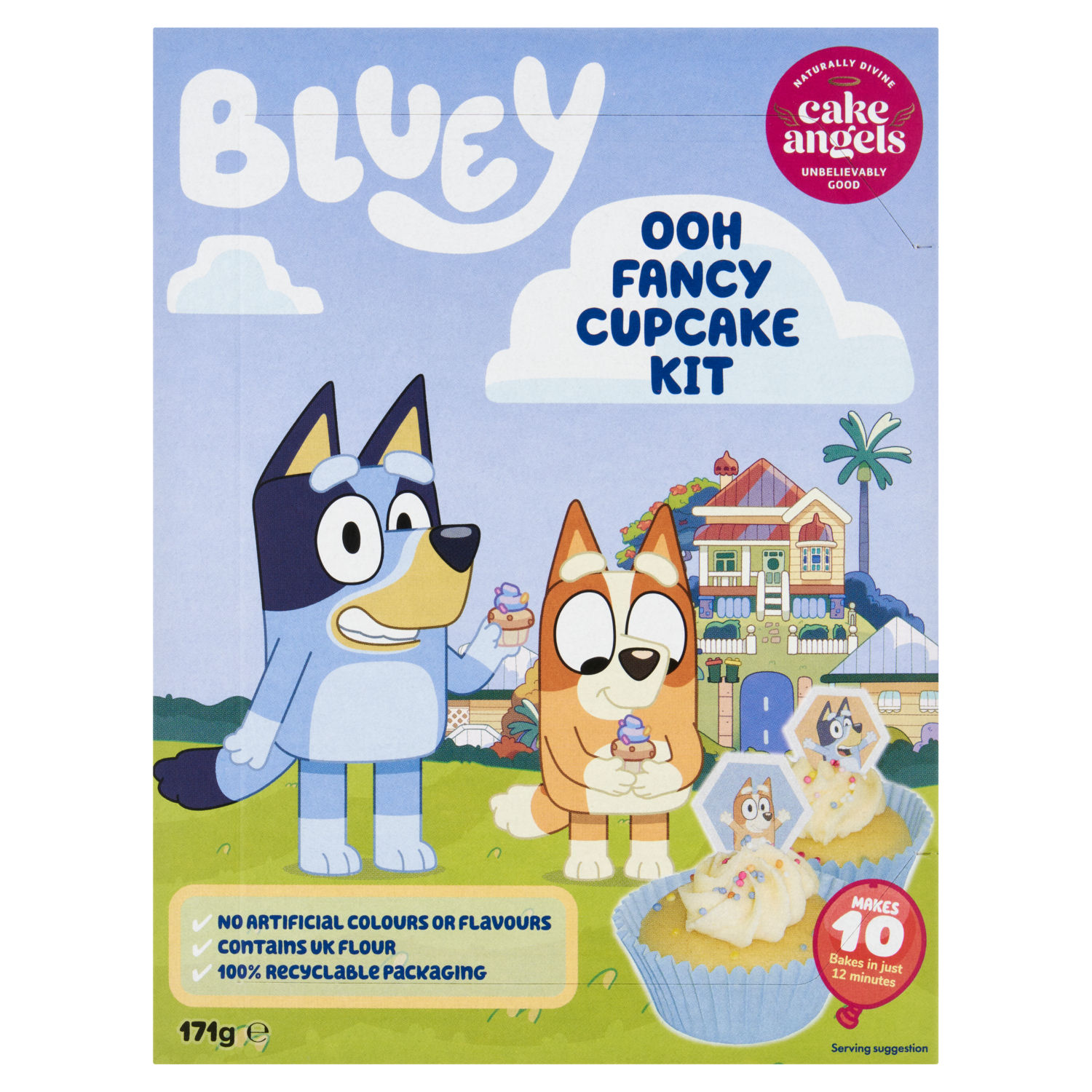 Cake Angels Bluey Ooh Cupcake Kit British Baking Mix 171g