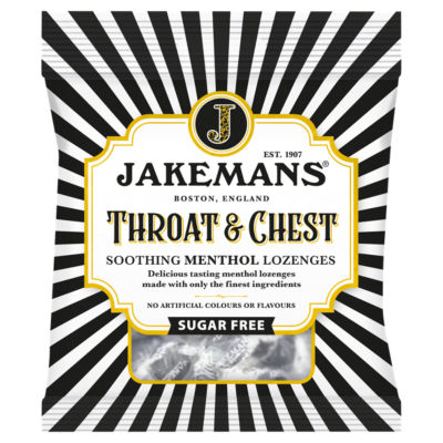 Jakemans Throat & Chest Sugar Free Soothing Menthol Lozenges 50g