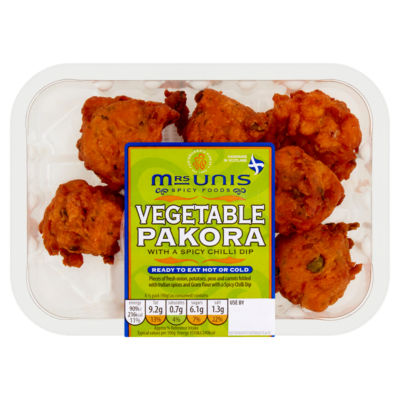 Mrs Unis Spicy Foods Vegetable Pakora with a Spicy Chilli Dip 180g