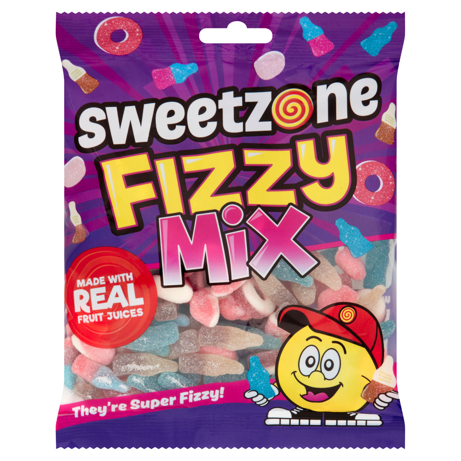 SweetZone Fizzy Mix Assorted Fizzy Fruit Sweets 200g