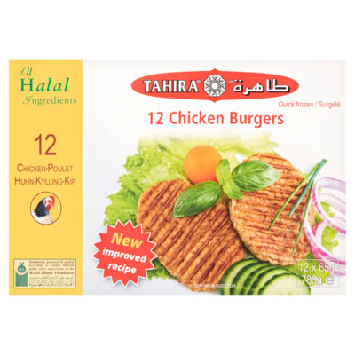 Tahira Halal Chicken Burgers 12 Pack 780g