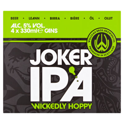 Williams Bros Brewing Co William Bros. Brewing Co. Joker IPA Wickedly Hoppy 4 x 330ml
