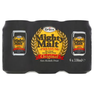 Grace Mighty Malt Premium Original Non-Alcoholic Drink 0% 6 X 330Ml