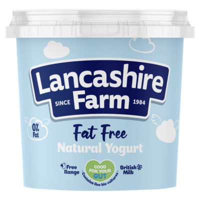 Lancashire Farm Fat Free Natural Yogurt 1Kg