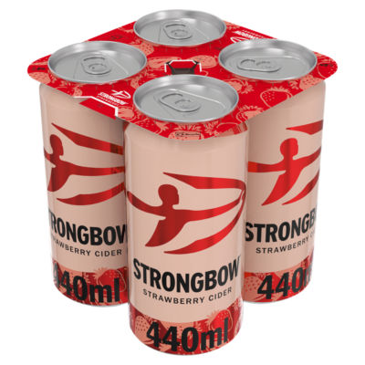 Strongbow Strawberry Cider 4% ABV Can 4x440ml