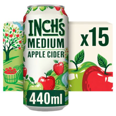 Inch's Medium Apple Cider 4.5% ABV Multipack Can 15x440ml