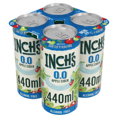 Inchs 0.0 Alcohol Free Medium Apple Cider Can 4x440ml