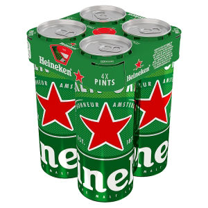 Heineken Original Premium Lager Beer 5% ABV Pint Can 4x568ml