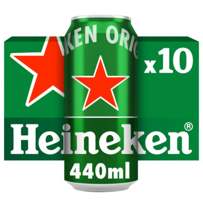 Heineken Original Premium Lager Beer 5% ABV Cans 10x440ml